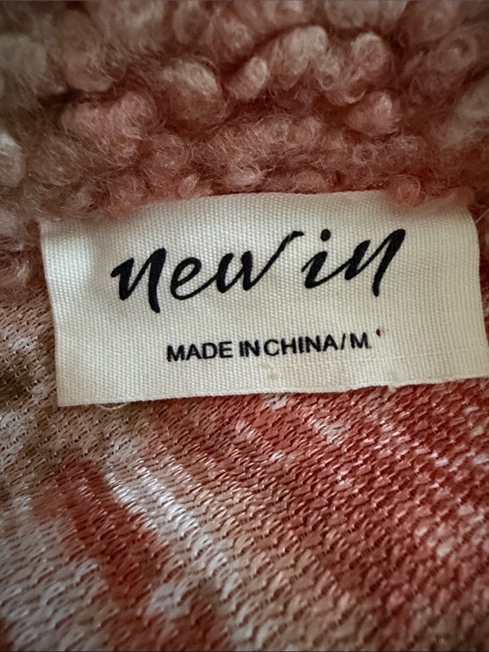 Coral & Cream Sherpa Button-Up Jacket - Picture 8 of 10